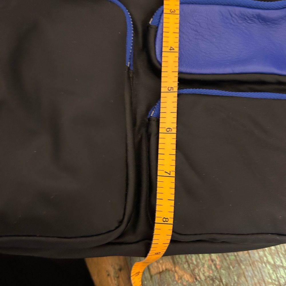 MZ Wallace Bowery Pocket Black and Cobalt Blue Crossbody Bag - Picture 15 of 16